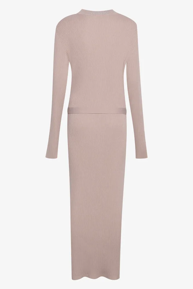 Belted Knitwear Dress Natural sold by Ackermas product image thumbnail 2