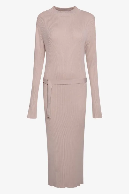 Belted Knitwear Dress Natural sold by Ackermas