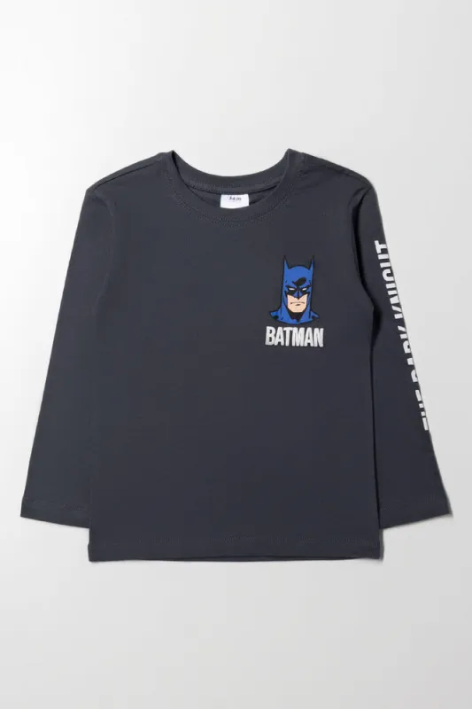 Batman Long Sleeve T-Shirt Dark Grey sold by Ackermas