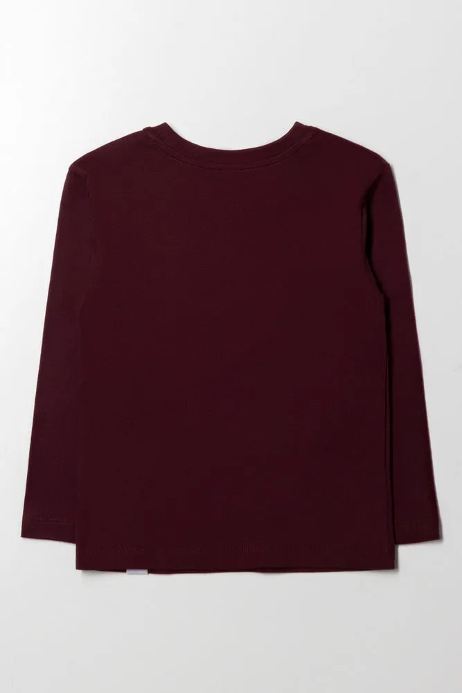 Long Sleeve T-Shirt Burgundy sold by Ackermas product image thumbnail 3