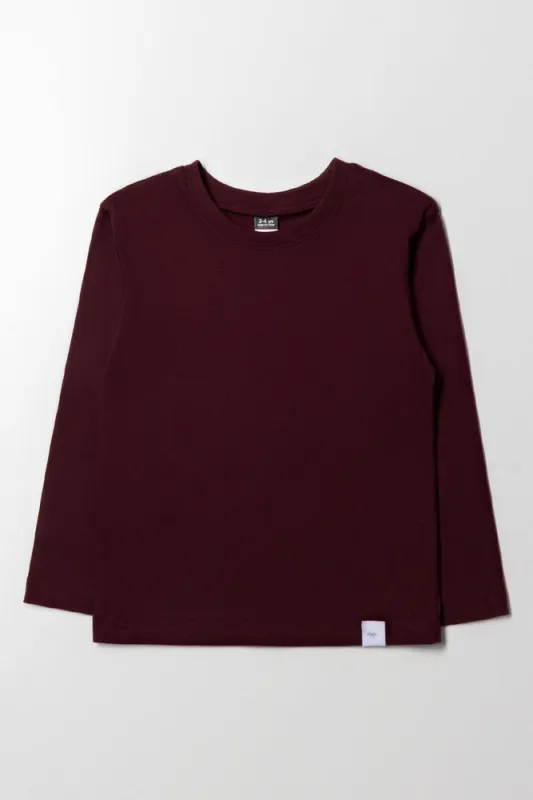 Long Sleeve T-Shirt Burgundy sold by Ackermas