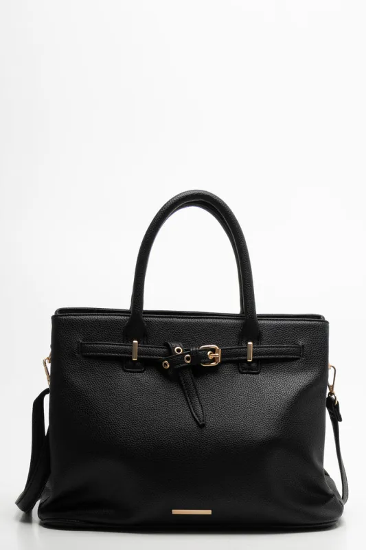 Buckle Tote Handbag Black sold by Ackermas