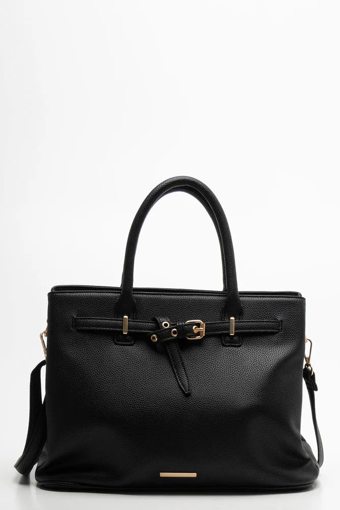 Buckle Tote Handbag Black sold by Ackermas