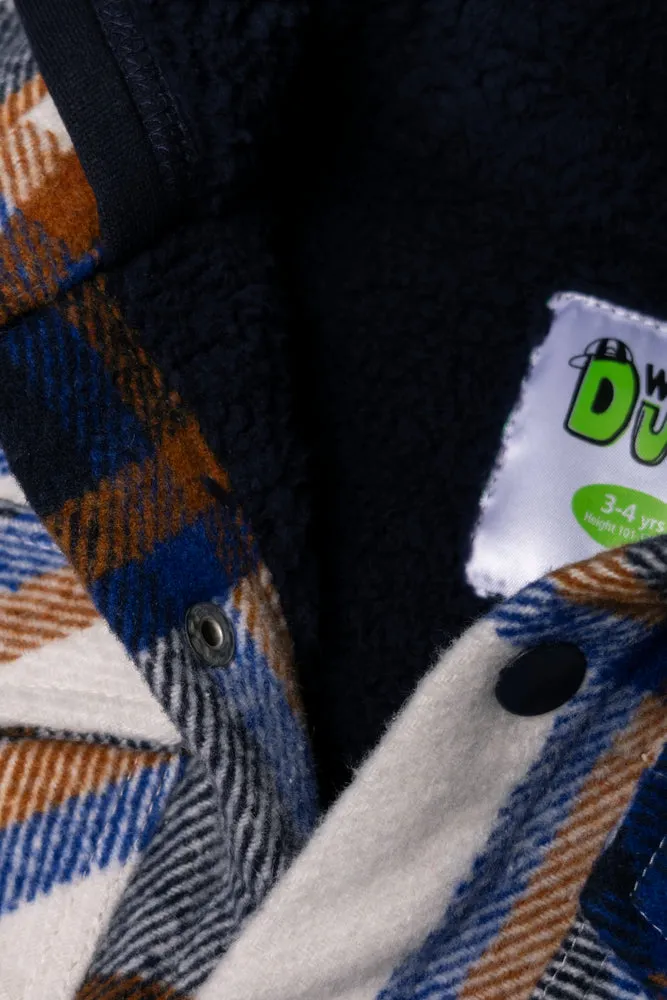 Hooded Shacket Navy & Brown sold by Ackermas product image thumbnail 2