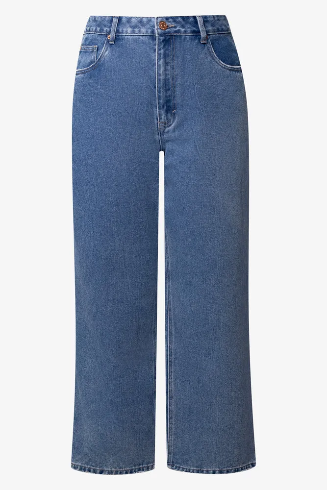 Wide Leg Denim Jeans Blue sold by Ackermas