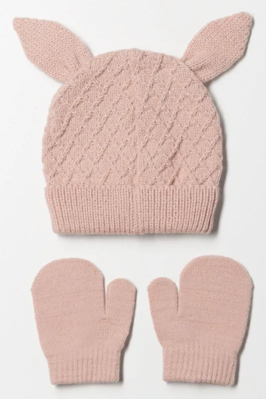 2 Piece Hat Set Pink sold by Ackermas