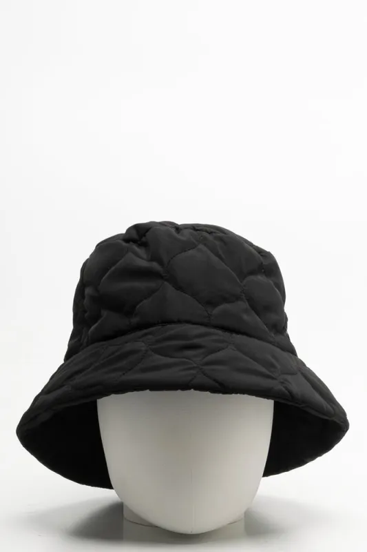 Quilted Bucket Hat Black sold by Ackermas