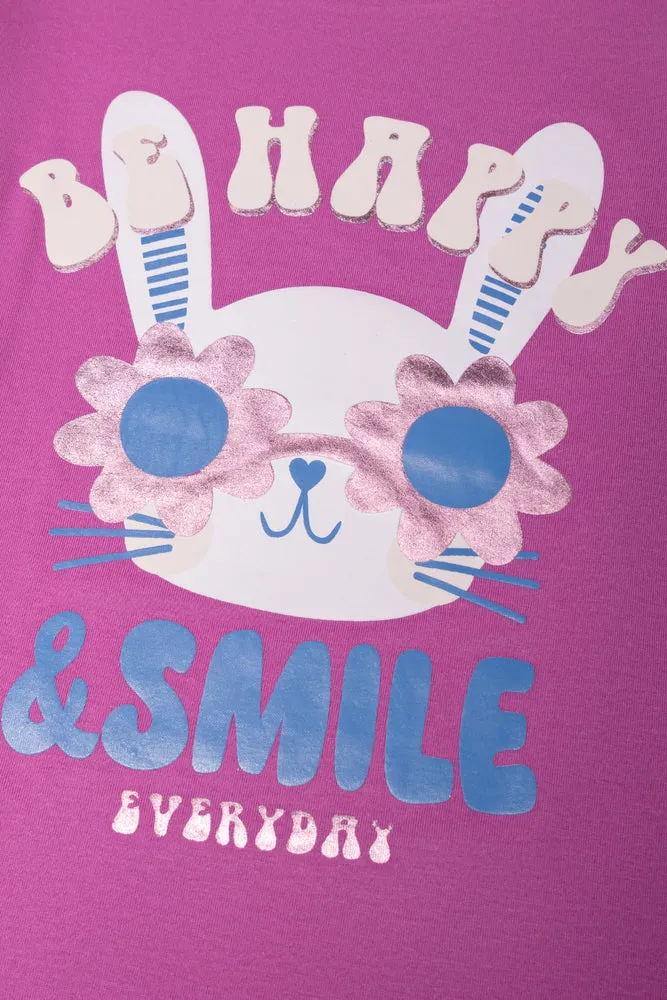 Bunny Long Sleeve T-Shirt Purple sold by Ackermas product image thumbnail 2