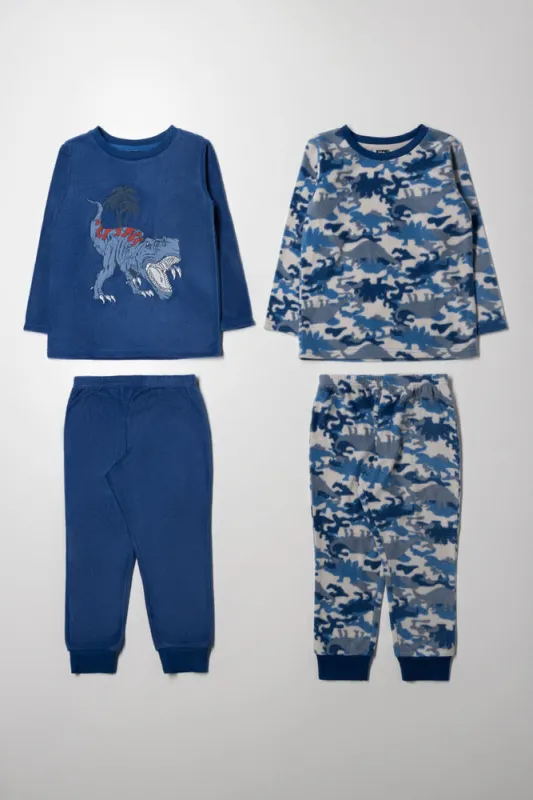 2 Pack Dino Long Sleeve Pyjamas Blue made by Ackermas