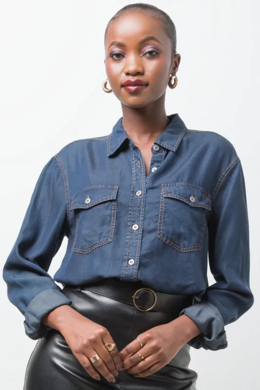 Denim Shirt Blue sold by Ackermas