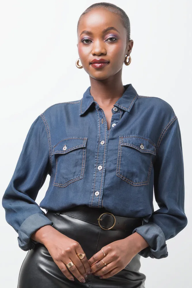 Denim Shirt Blue sold by Ackermas
