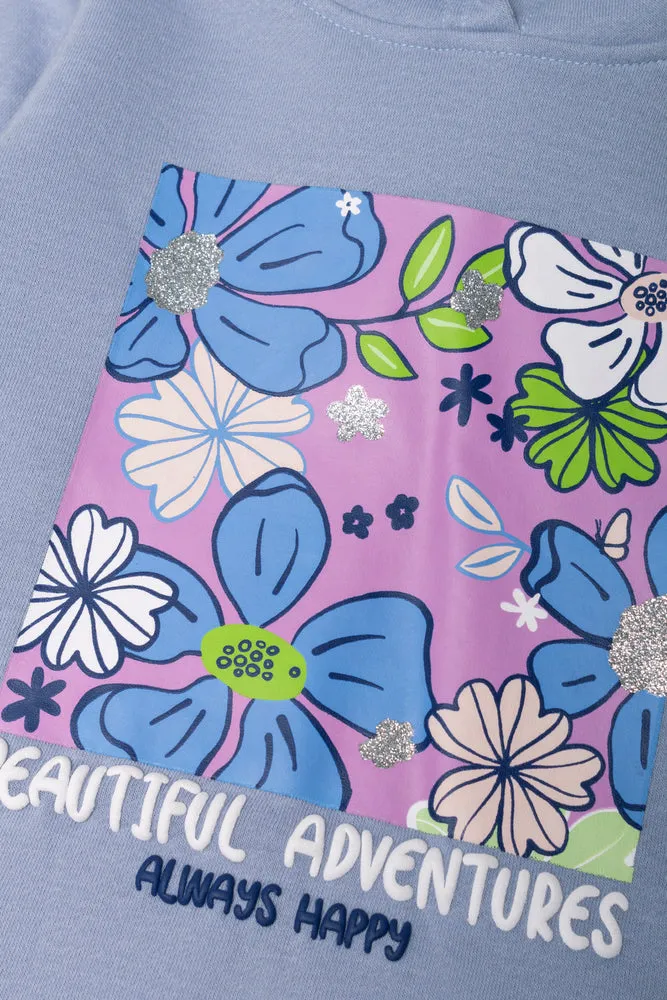 Floral Hooded Dress Blue sold by Ackermas product image thumbnail 2