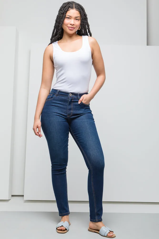 High Rise Skinny Denim Jeans Blue sold by Ackermas