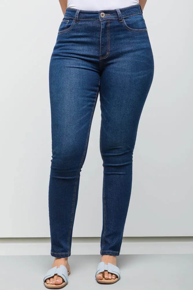 High Rise Skinny Denim Jeans Blue sold by Ackermas product image thumbnail 2