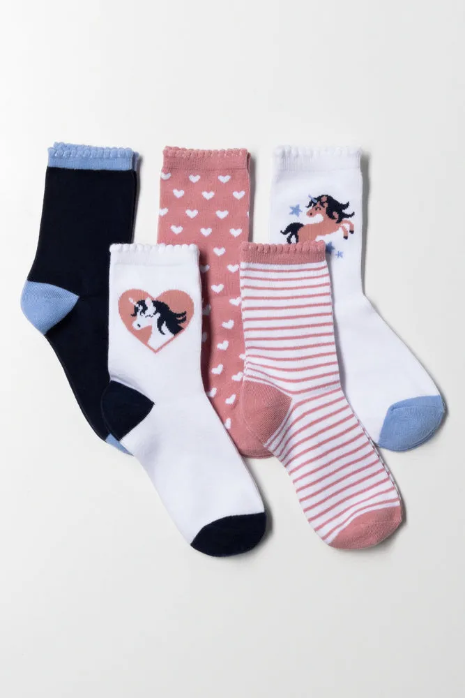 Unicorn 5 Pack Anklet Socks Multi sold by Ackermas