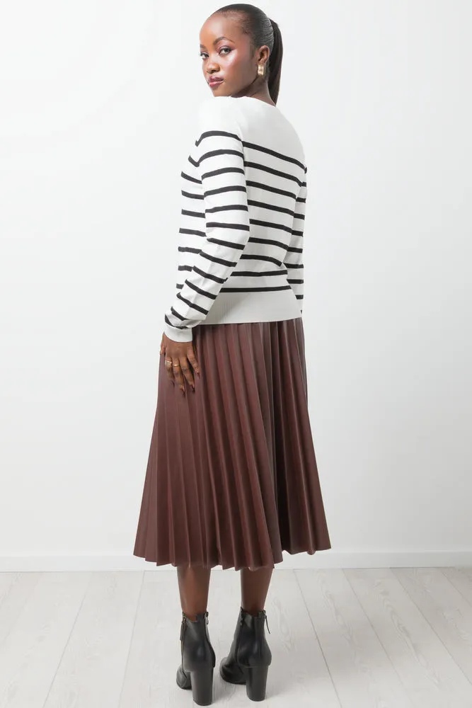 Long Sleeve Stripe T-Shirt White & Black sold by Ackermas product image thumbnail 3