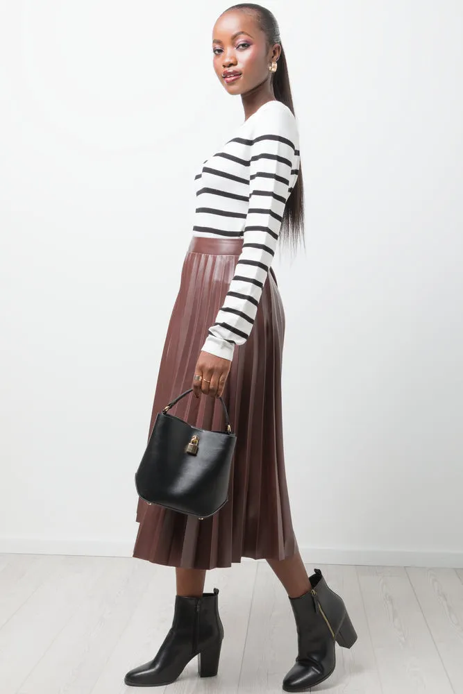 Long Sleeve Stripe T-Shirt White & Black sold by Ackermas product image thumbnail 2