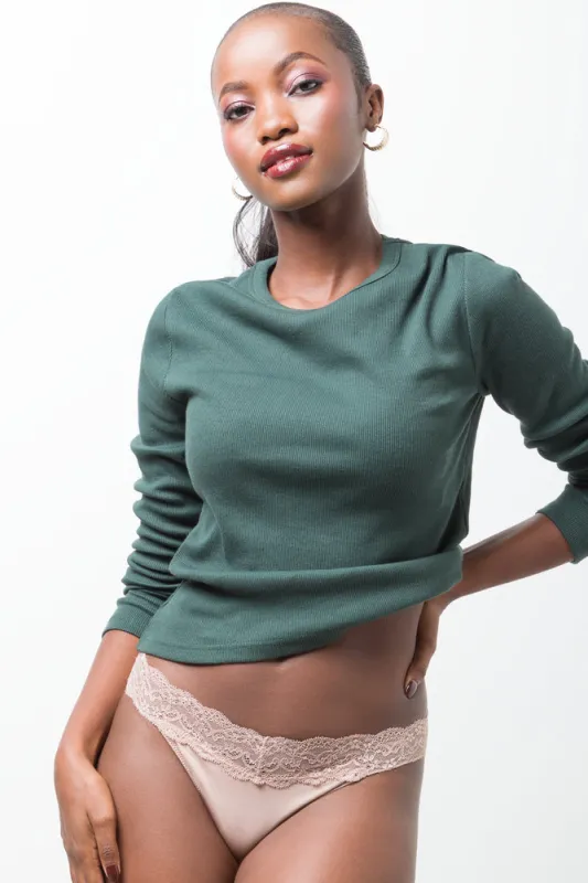 3 Pack Lace Trim Thong Burgundy & Natural sold by Ackermas