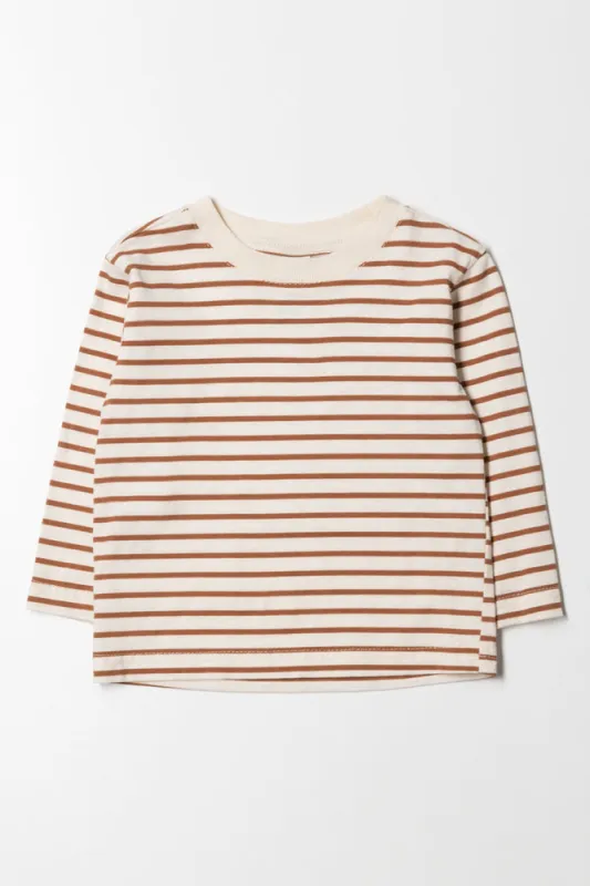 Long Sleeve Stripe T-Shirt Natural sold by Ackermas