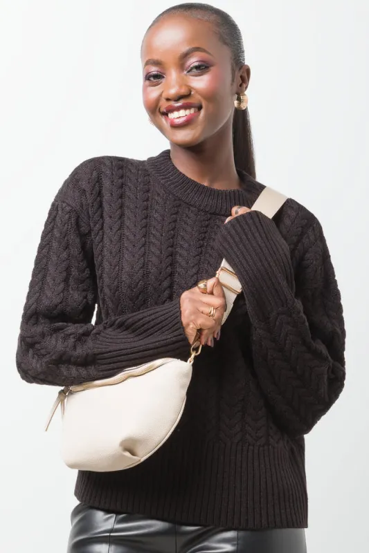 Cable Knit Jersey Black sold by Ackermas