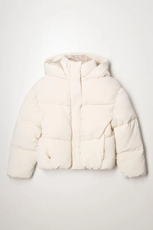 Hooded Puffer Jacket Cream sold by Ackermas