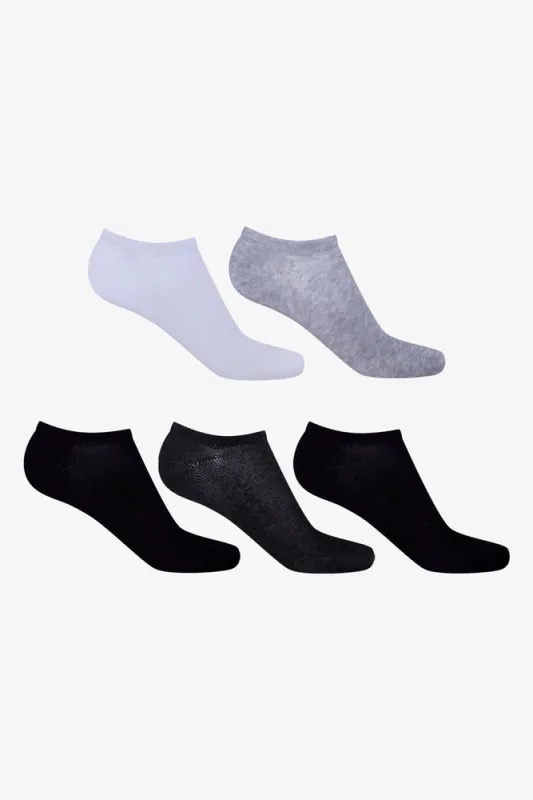 5 Pack Low Cut Socks Black, White & Grey sold by Ackermas