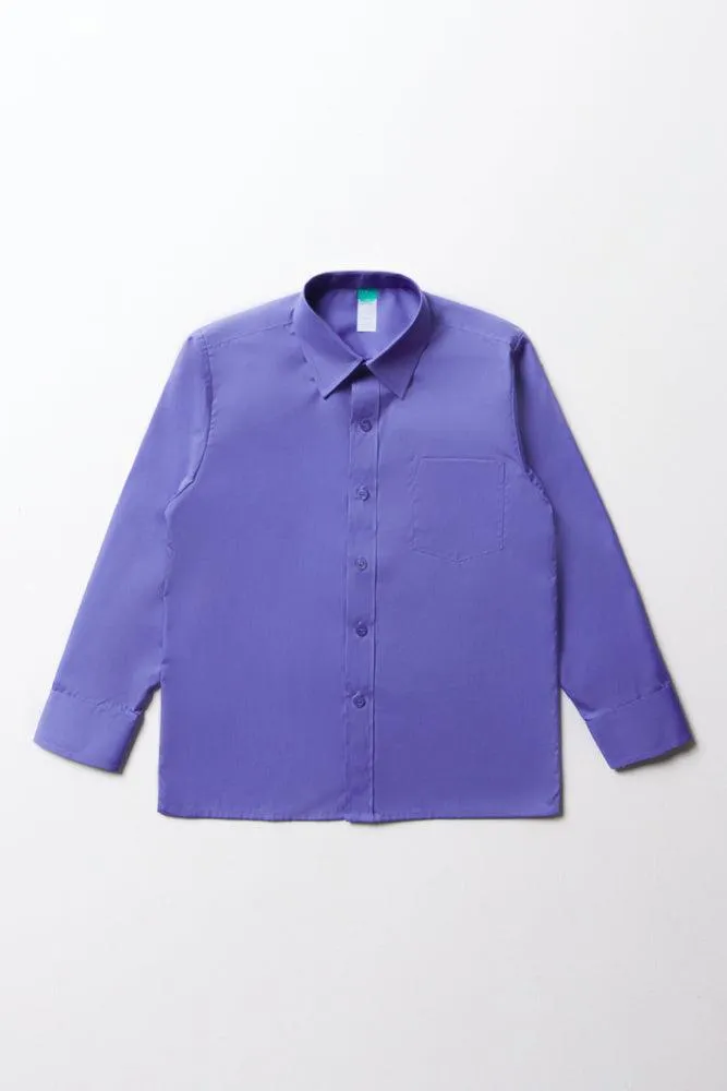 Unisex Primary School Long Sleeve Collar Shirt Blue Toughees sold by Ackermas