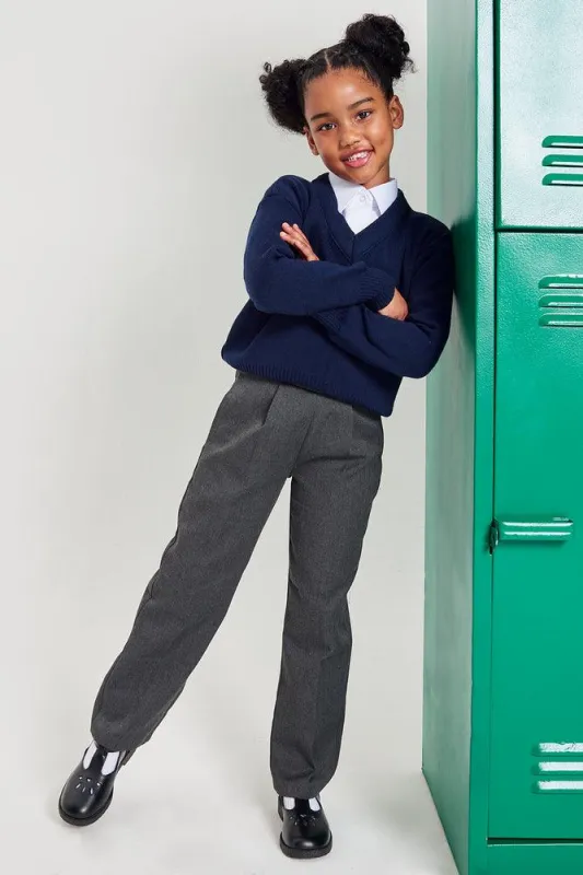 Girls Primary School Regular Fit Pants Grey Toughees sold by Ackermas