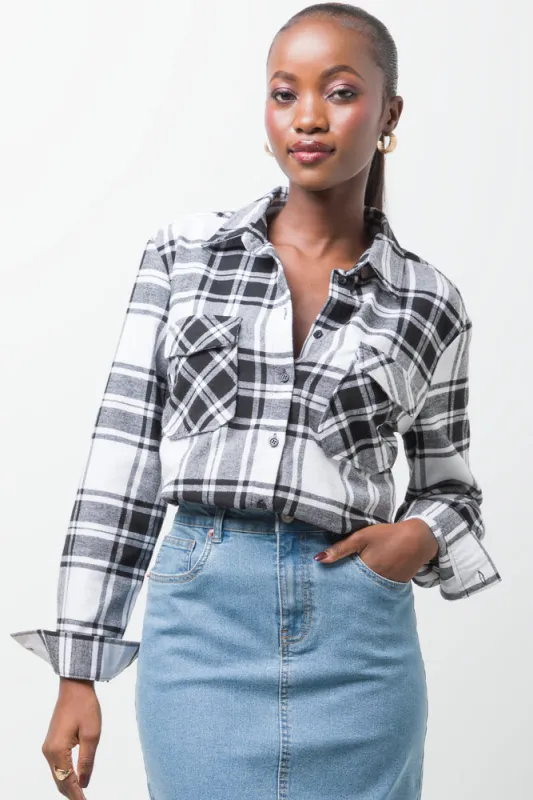 Flannel Check Shirt Black sold by Ackermas