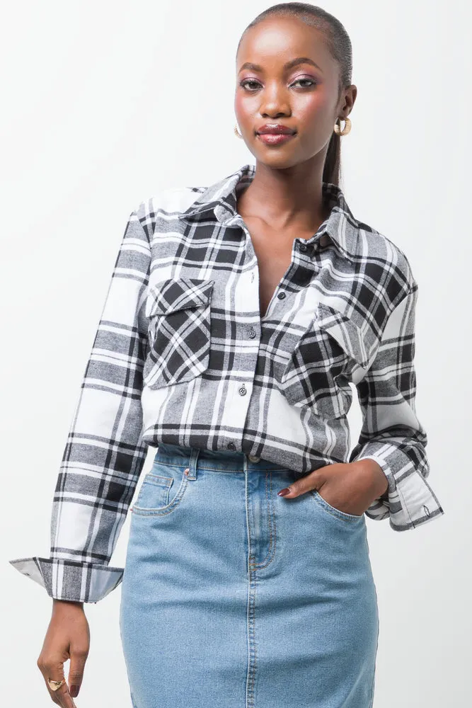 Flannel Check Shirt Black sold by Ackermas