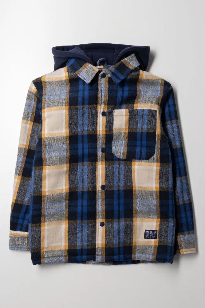 Check Shacket Blue & Yellow sold by Ackermas
