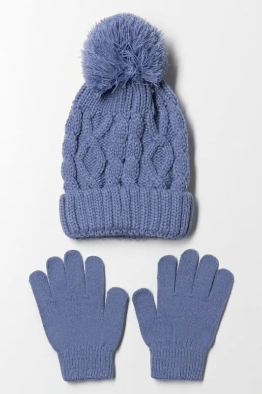 Beanie And Gloves Set Blue sold by Ackermas