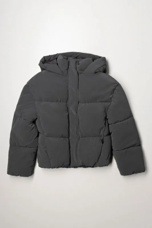 Hooded Puffer Jacket Dark Grey sold by Ackermas