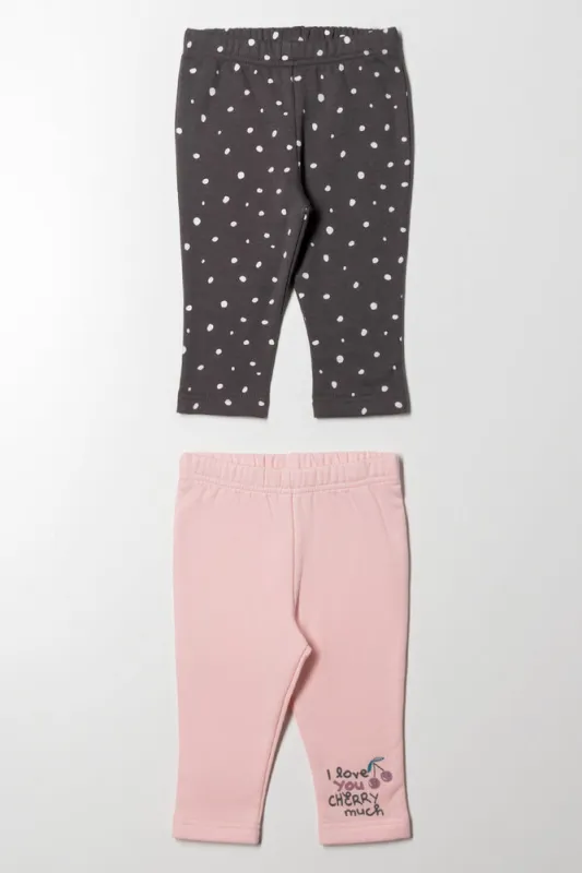 2 Pack Leggings Pink And Grey sold by Ackermas
