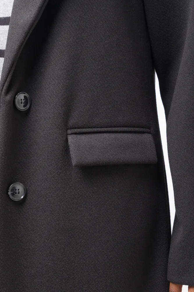 Longer Length Melton Coat Black sold by Ackermas product image thumbnail 4