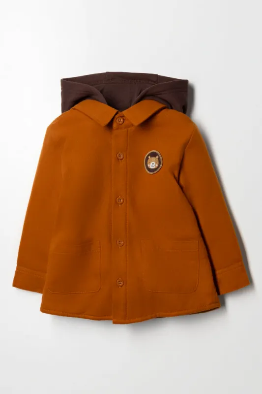 Hooded Shacket Brown sold by Ackermas