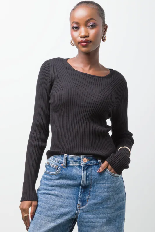 Boatneck Long Sleeve Jersey Black sold by Ackermas