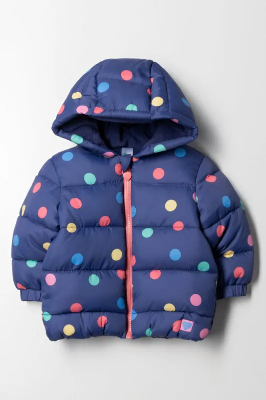 Spot Puffer Jacket Navy sold by Ackermas