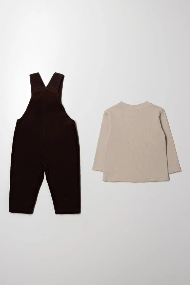 Corduroy Dungaree Set Brown sold by Ackermas product image thumbnail 4
