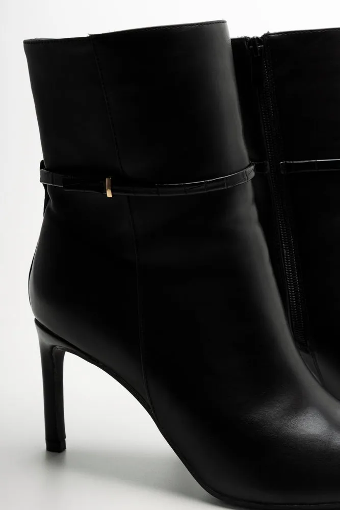 Croc Trim Stiletto Boots Black sold by Ackermas product image thumbnail 4