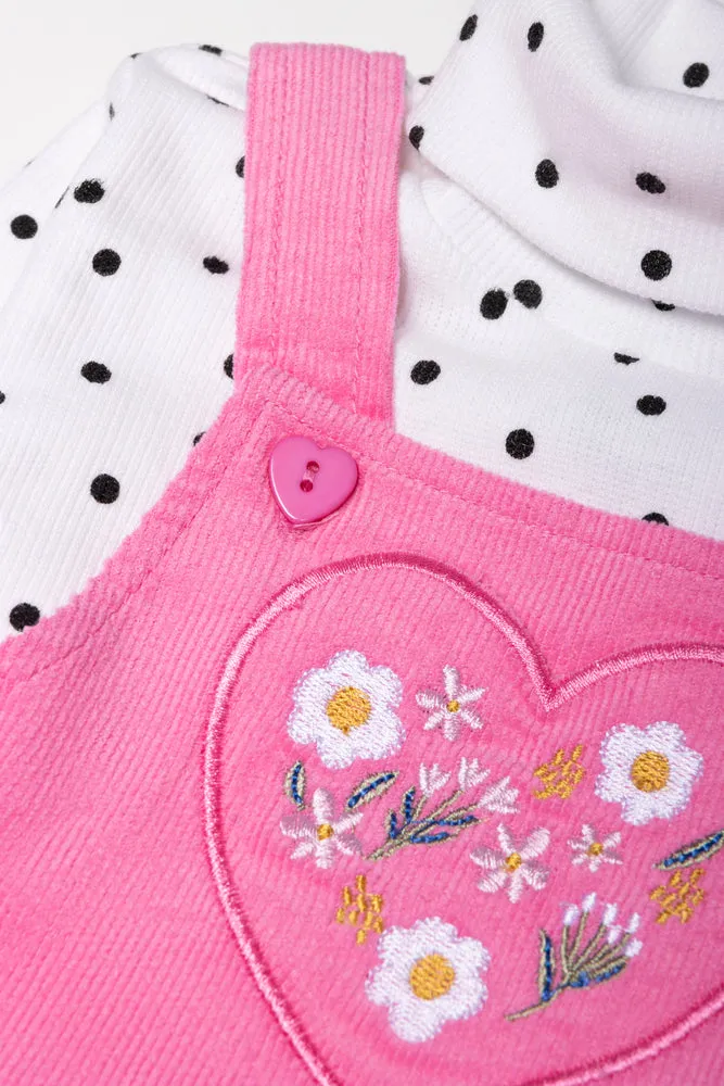 Corduroy Pinafore Set Pink sold by Ackermas product image thumbnail 2