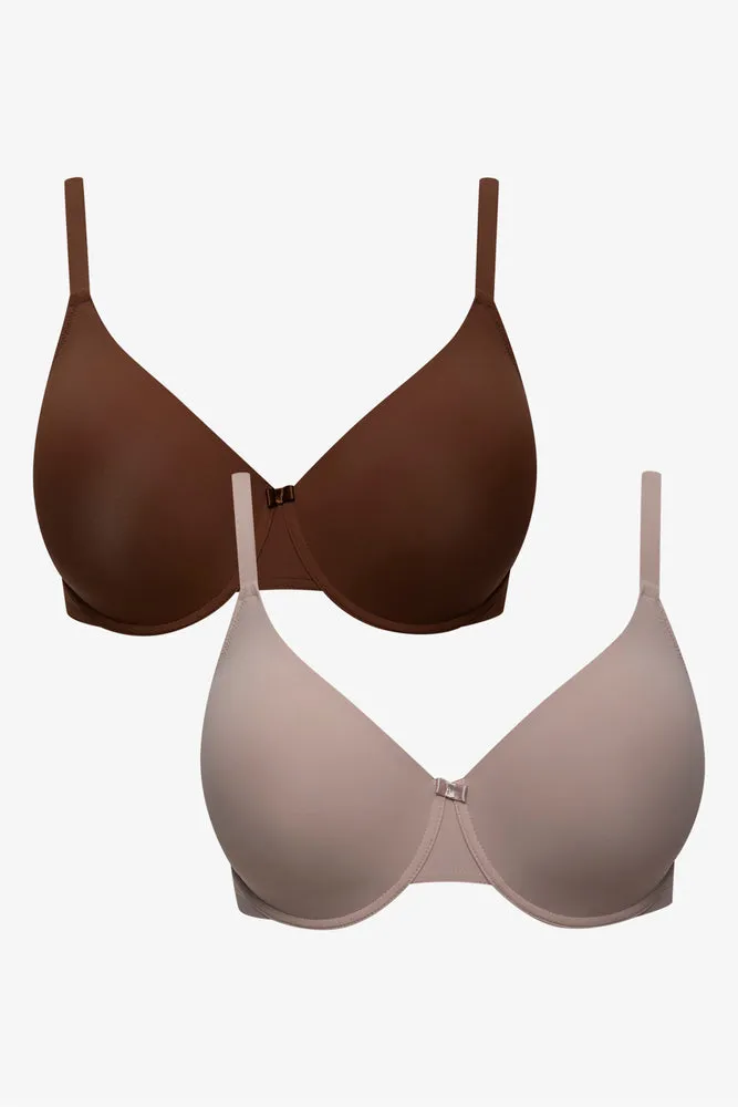Plus Size 2 Pack Multiway Bras Brown And Natural sold by Ackermas