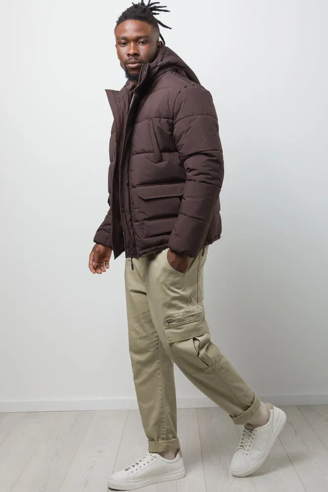 Hooded Puffer Jacket Brown sold by Ackermas product image thumbnail 2