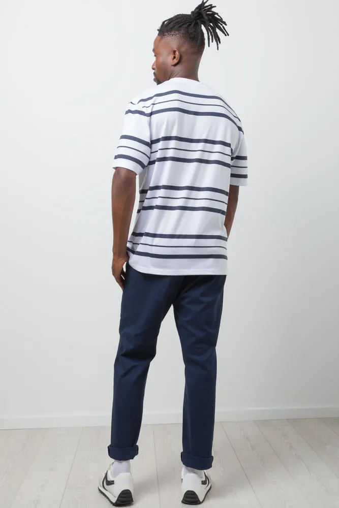 Stripe Short Sleeve T-Shirt Navy And White sold by Ackermas product image thumbnail 3