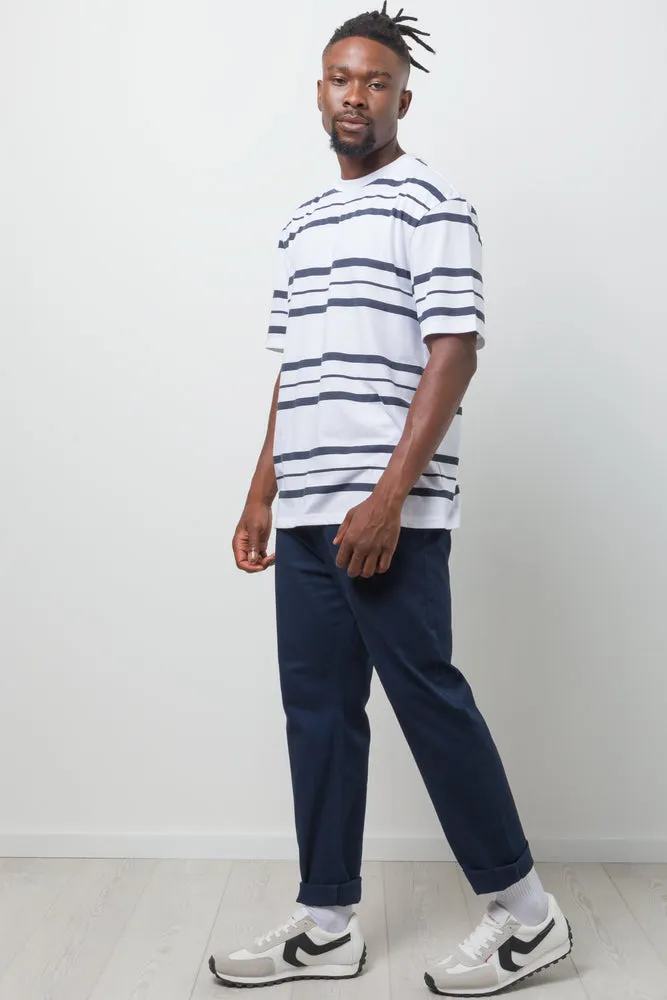 Stripe Short Sleeve T-Shirt Navy And White sold by Ackermas product image thumbnail 2