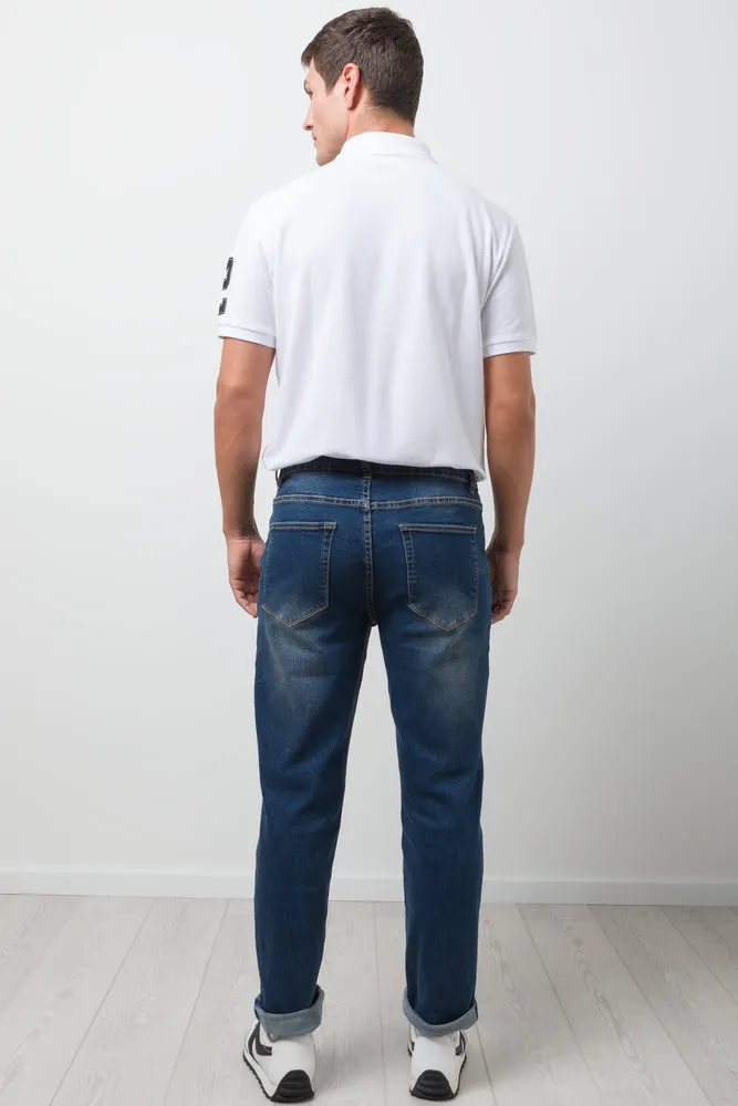 Straight Leg Denim Jeans Dark Blue sold by Ackermas product image thumbnail 4