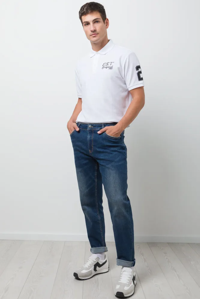 Straight Leg Denim Jeans Dark Blue sold by Ackermas product image thumbnail 3