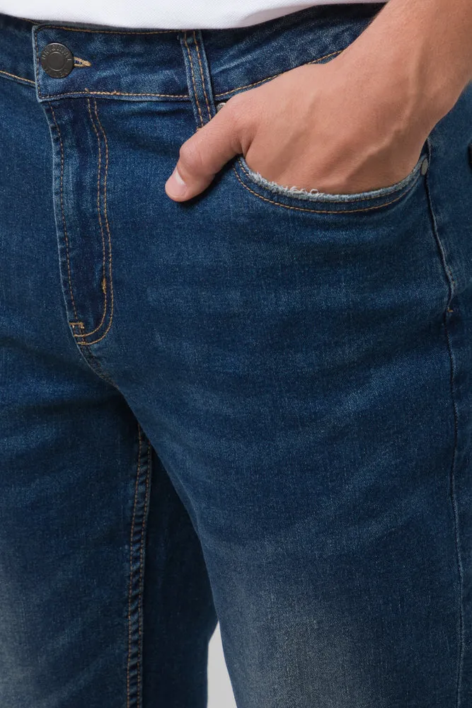 Straight Leg Denim Jeans Dark Blue sold by Ackermas product image thumbnail 5