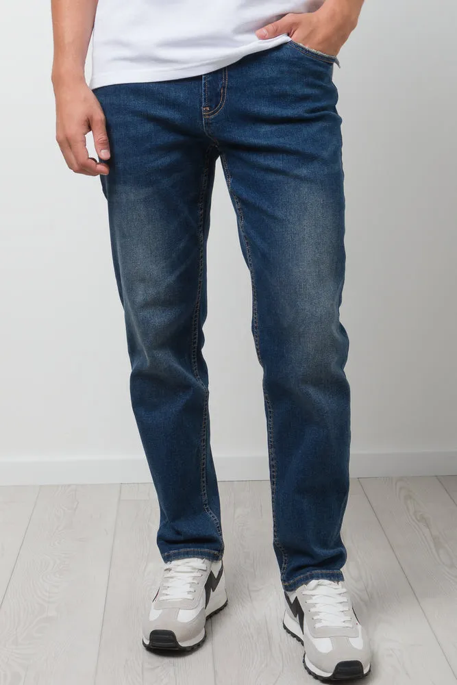 Straight Leg Denim Jeans Dark Blue sold by Ackermas product image thumbnail 2