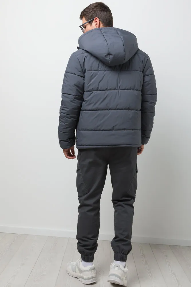 Hooded Puffer Jacket Dark Grey sold by Ackermas product image thumbnail 3